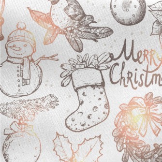 Snowy Christmas Jersey Backed Fleece