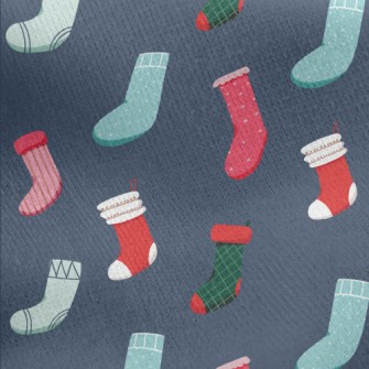 Christmas Socks Jersey Backed Fleece