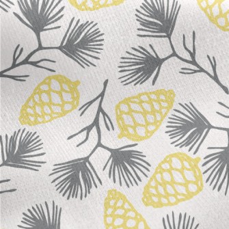 Pine Branches And Pine Cones Jersey Backed Fleece