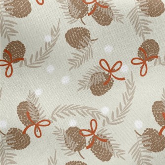 Christmas Pinecones Jersey Backed Fleece