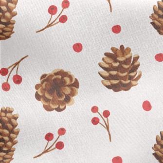 Cute Pine Cones Jersey Backed Fleece