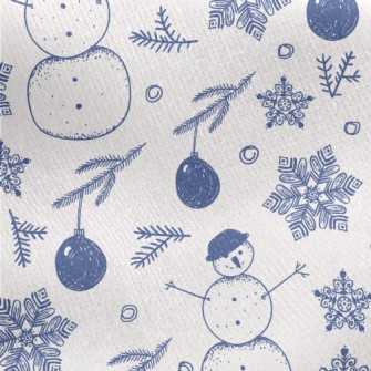 Snowflakes And Snowmen Jersey Backed Fleece