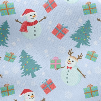 Reindeer Snowman Jersey Backed Fleece