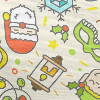 Christmas Doodle Pongee