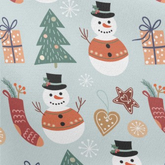 Festive Snowman Pongee