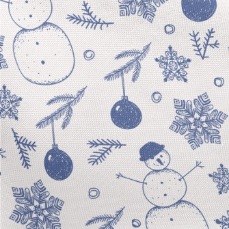 Snowflakes And Snowmen Pongee