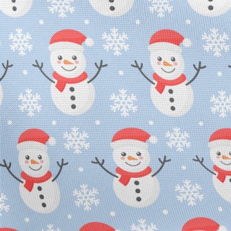 Snowflakes And Snowmen Pongee