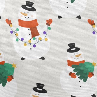 Busy Snowman Pongee