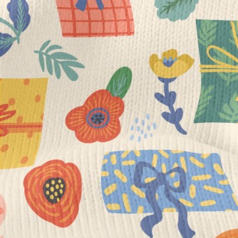 Flowers And Gift Boxes Stretch Jersey