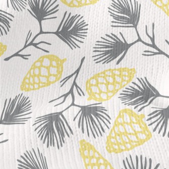 Pine Branches And Pine Cones Stretch Jersey