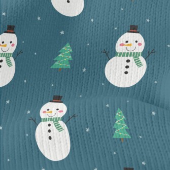 Green Scarf Snowman Stretch Jersey