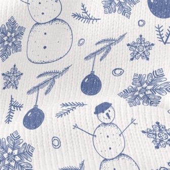 Snowflakes And Snowmen Stretch Jersey
