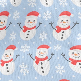 Snowflakes And Snowmen Stretch Jersey
