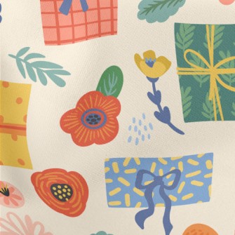 Flowers And Gift Boxes Lightweight Cotton Poplin