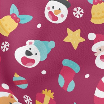 Happy Christmas Lightweight Cotton Poplin