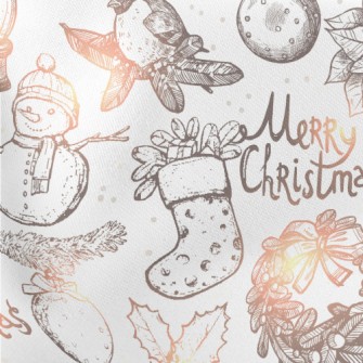 Snowy Christmas Lightweight Cotton Poplin