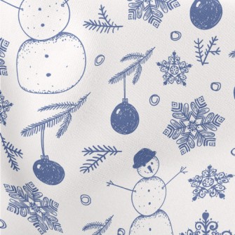 Snowflakes And Snowmen Lightweight Cotton Poplin