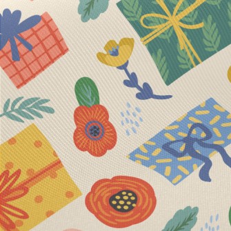 Flowers And Gift Boxes Midweight Cotton Poplin