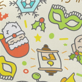 Christmas Doodle Midweight Cotton Poplin