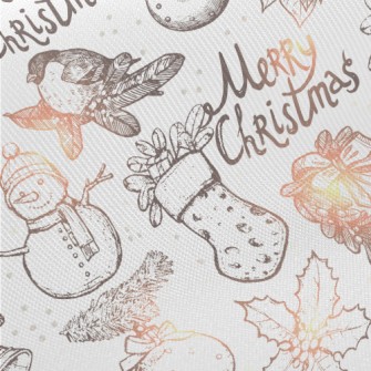 Snowy Christmas Midweight Cotton Poplin