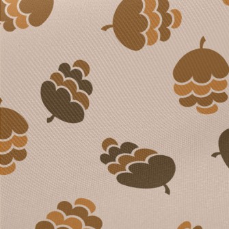 Brown Pine Cones Midweight Cotton Poplin