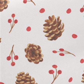 Cute Pine Cones Midweight Cotton Poplin