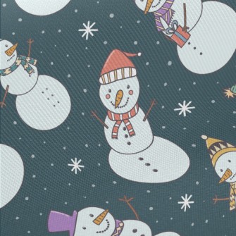 Playful Snowman Midweight Cotton Poplin