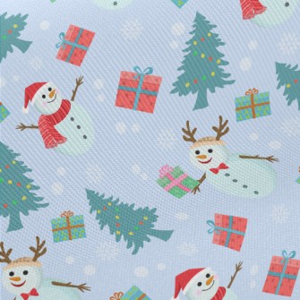 Reindeer Snowman Midweight Cotton Poplin
