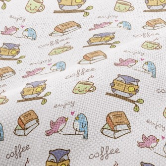Bird Enjoying Coffee Time Performance Linen