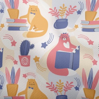 Spectacled Cat Admiring Flower Dobby