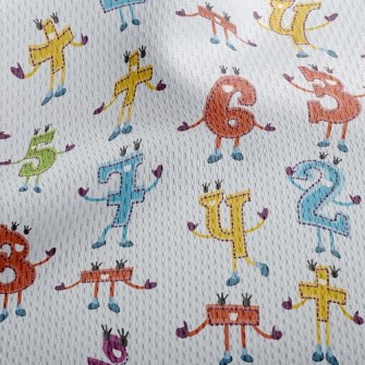 Funny Number Symbols Athletic Mesh Flat Back