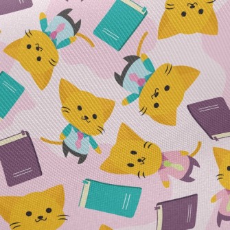 Book Cat Teacher Twill