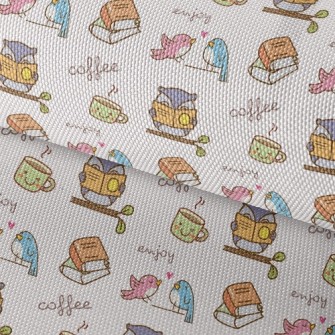 Bird Enjoying Coffee Time Waterproof Oxford