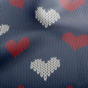 Valentine's Day Heart Knit Athletic Mesh Flat Back