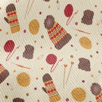 Handmade Fur Hat Gloves Standard Corduroy