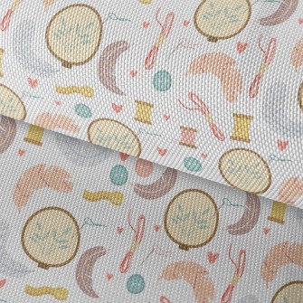 Hand Embroidered Feathers Waterproof Oxford