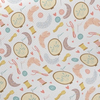 Hand Embroidered Feathers Twill