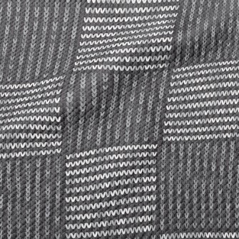 Horizontal Strip Knitting Birdseye Piqué