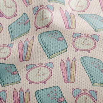 Alarm Clock Book And Pen Athletic Mesh Flat Back