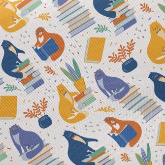 Smart Cat Reading A Book Twill
