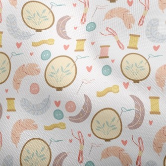 Hand Embroidered Feathers Dobby