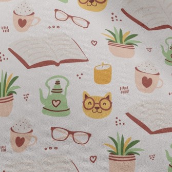 Spectacled Cat Reading A Book Chiffon