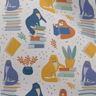 Smart Cat Reading A Book Chiffon