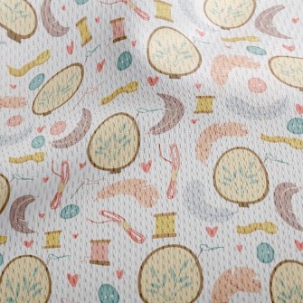 Hand Embroidered Feathers Athletic Mesh Flat Back