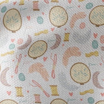 Hand Embroidered Feathers Waterproof Canvas