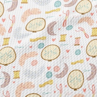 Hand Embroidered Feathers Birdseye Piqué