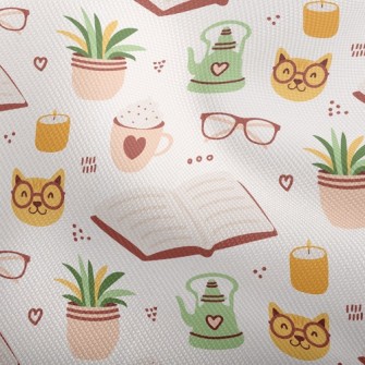 Spectacled Cat Reading A Book Dobby