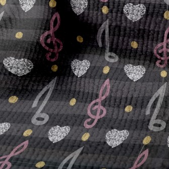 Musical Note Heart Stripes Terry