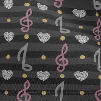 Musical Note Heart Stripes Chiffon