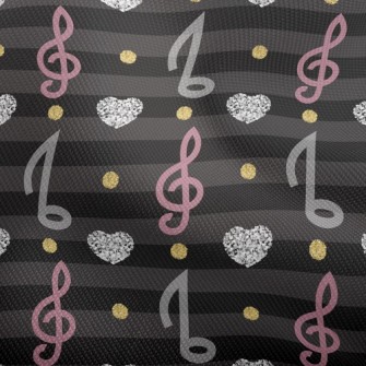 Musical Note Heart Stripes Dobby